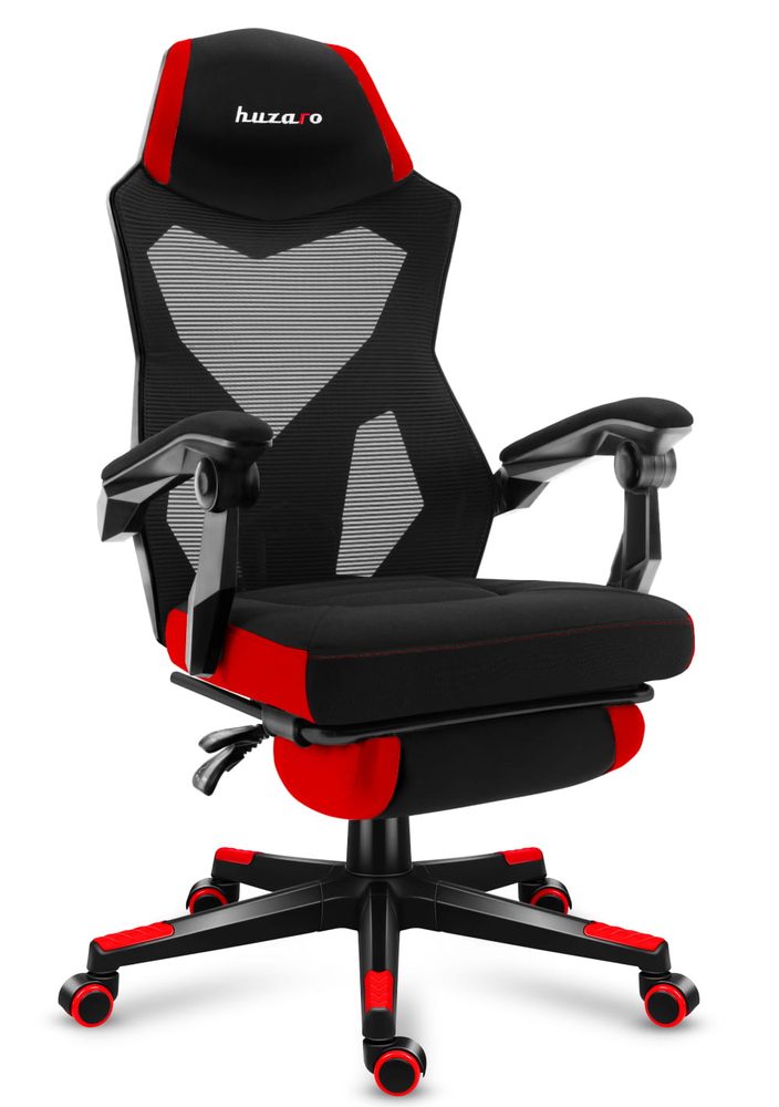 Levně Huzaro Herní židle Combat 3.0 s výsuvnou podnožkou - červená