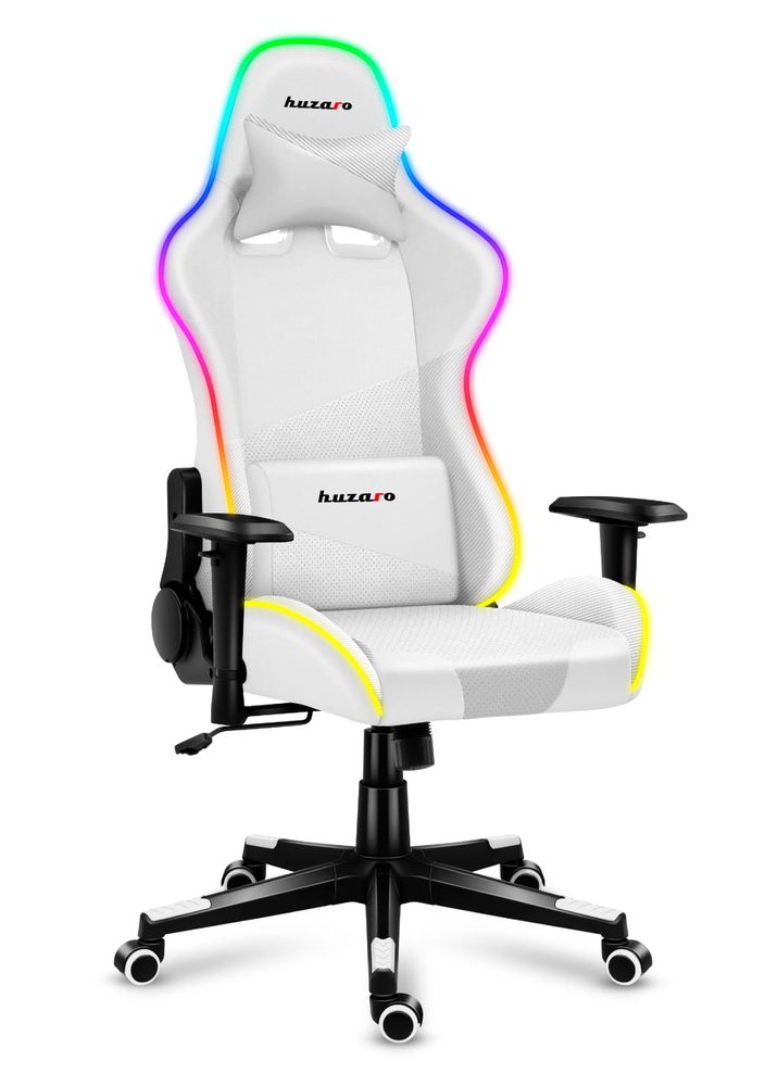 Levně Huzaro Herní židle Force 6.2 s LED osvětlením - bílá