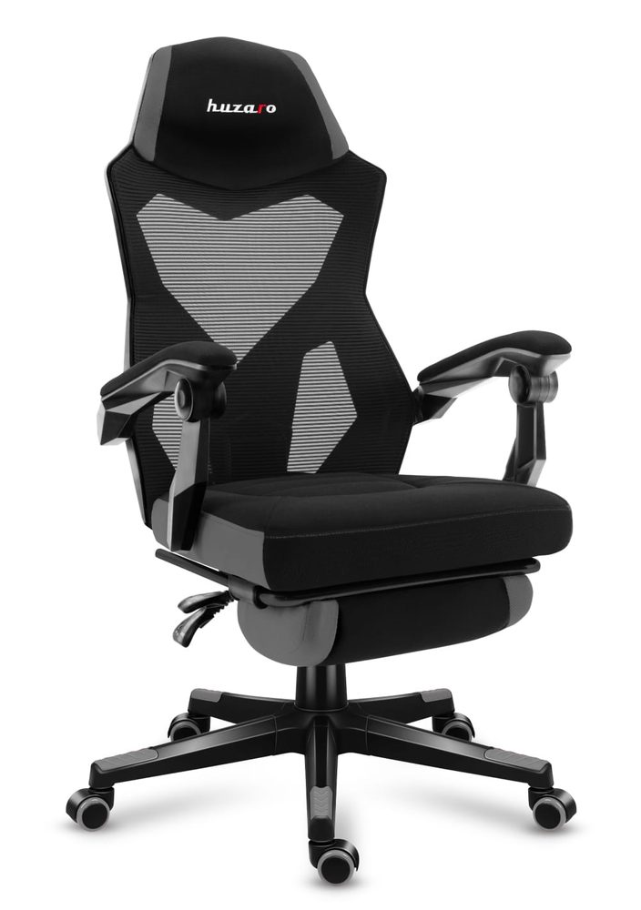 Levně Huzaro Herní židle Combat 3.0 s výsuvnou podnožkou - šedá