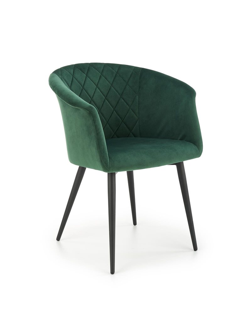 Levně Halmar Jídelní sametová židle K421 - tmavě zelená