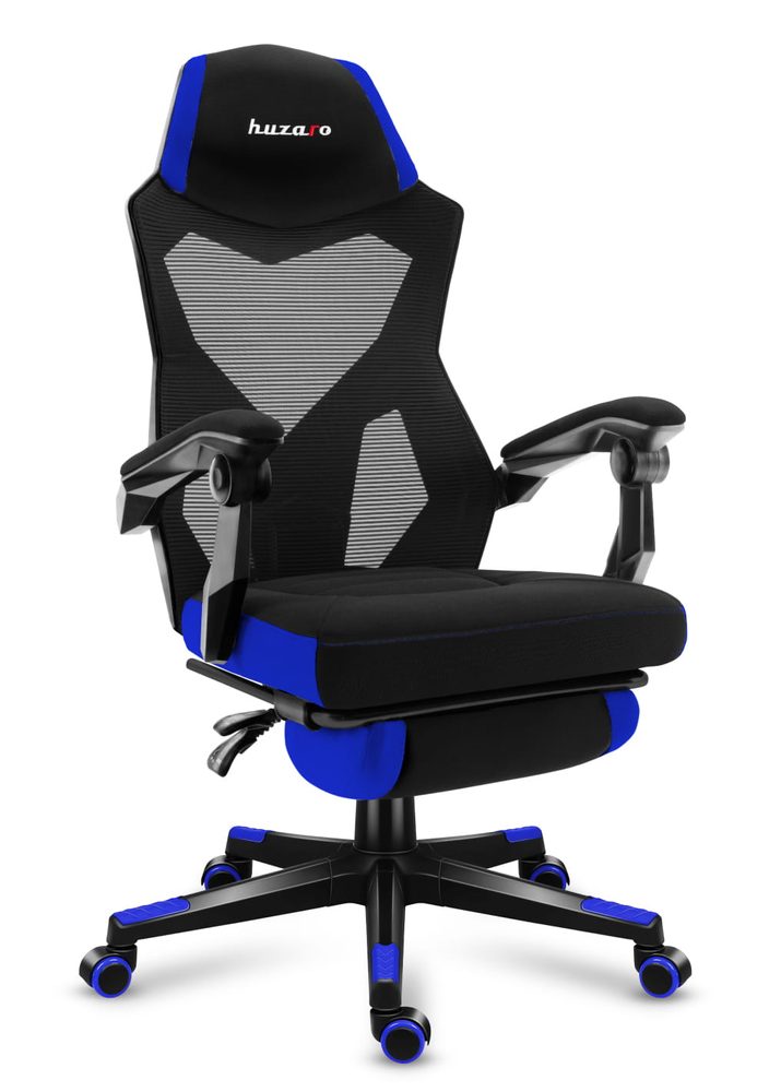 Levně Huzaro Herní židle Combat 3.0 s výsuvnou podnožkou - modrá