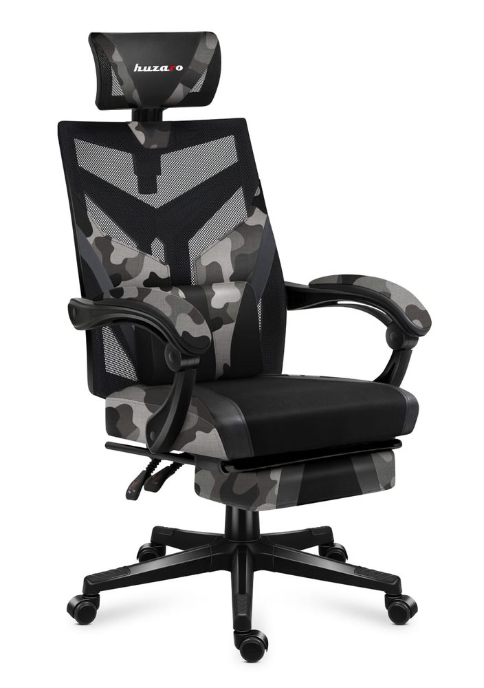Levně Huzaro Herní židle Combat 5.0 s výsuvnou podnožkou - camo