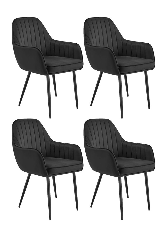 Levně Huzaro Jídelní židle Prince 6.0, v setu 4 ks - černá