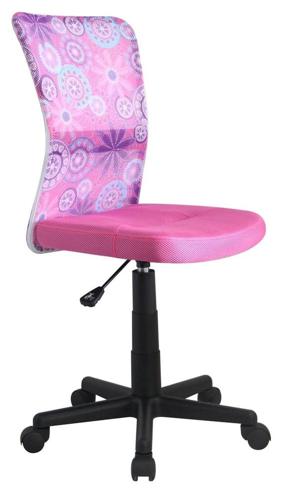 Halmar Dětská síťovaná židle Dingo, růžová/kvítka