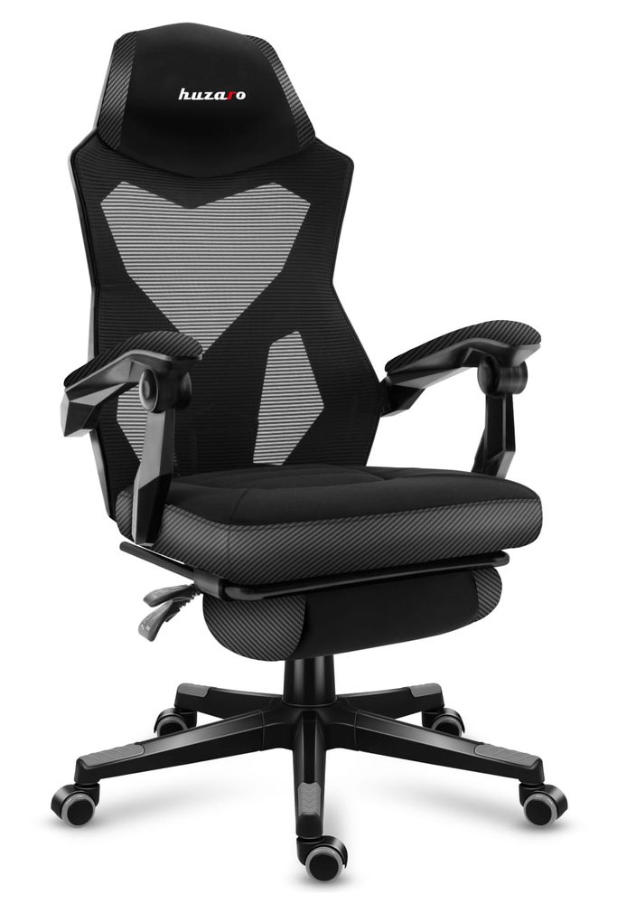 Levně Huzaro Herní židle Combat 3.0 s výsuvnou podnožkou - carbon