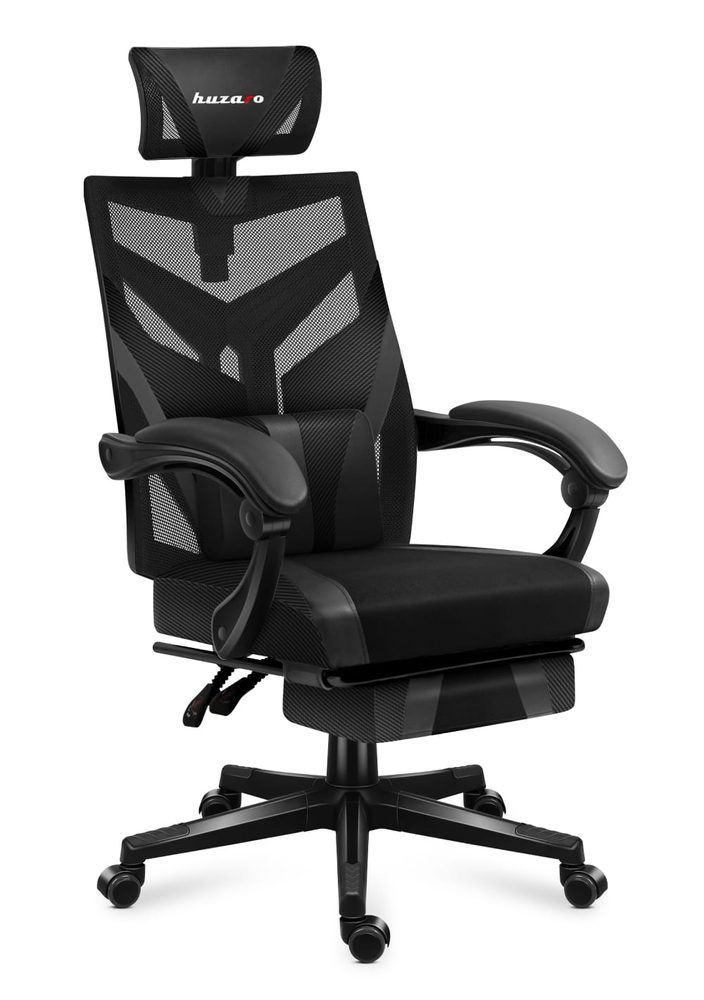 Levně Huzaro Herní židle Combat 5.0 s výsuvnou podnožkou - černá