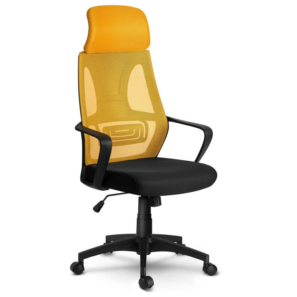 Levně Global Income s.c. Kancelářská síťovaná židle Praga - žlutá