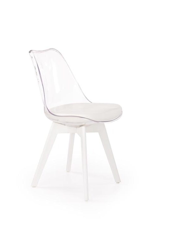 Jídelní židle K245, bílá/průhledná - Jídelní židle, které si zamilujete -  PrimaŽidle.cz