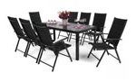 Zahradní set Ibiza s 8 židlemi a stolem 185 cm, černý