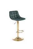 Barová židle H120, tmavě zelená/zlatá