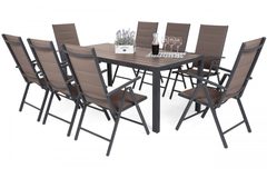 Zahradní set Ibiza s 8 židlemi a stolem 185 cm, šedý/taupe