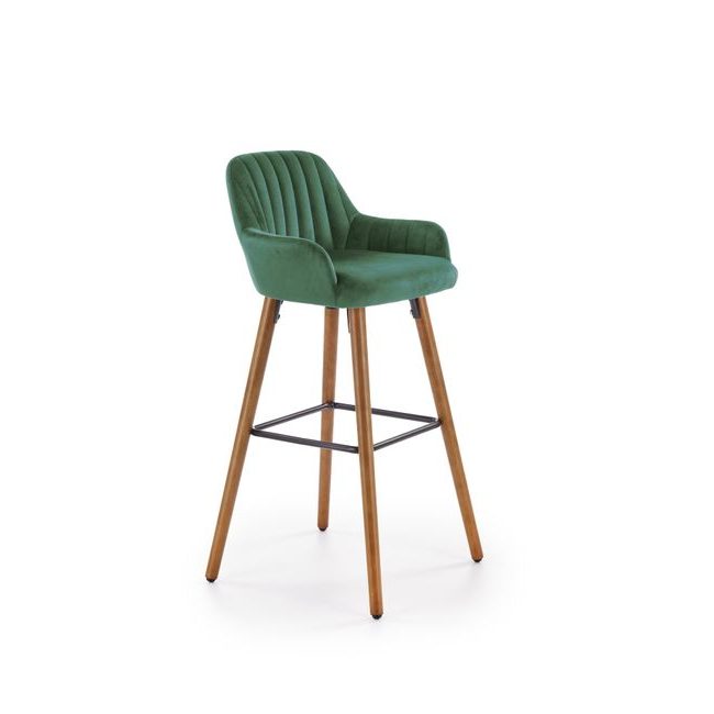 Barová židle H-93, ořech/tmavě zelená