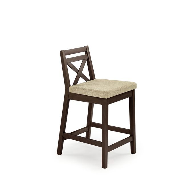 Barová židle BORYS LOW, tmavý ořech/VILA 2