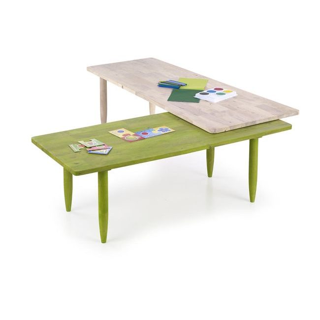 Konferenční stolek BORA BORA, prášková bílá/zelená