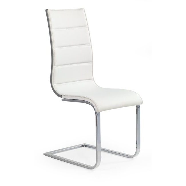 Jídelní židle K104, bílá/šedá, eko kůže