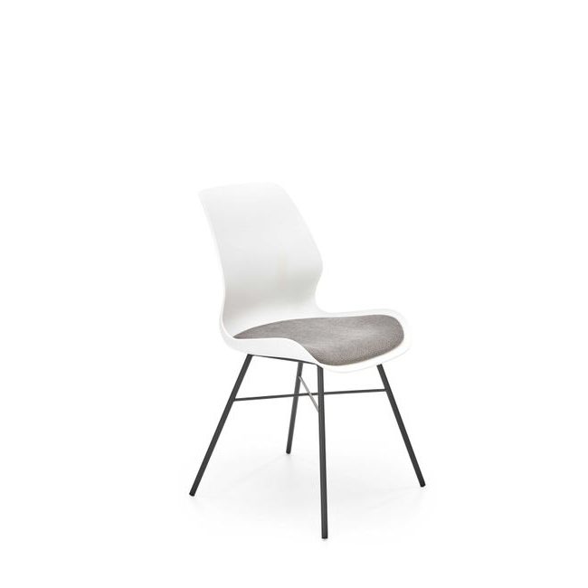 Jídelní židle K488, bílá/šedá