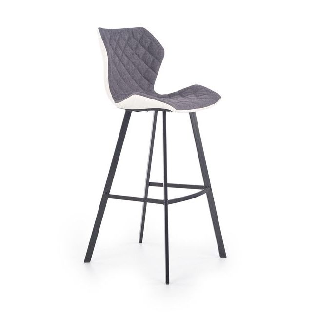 Barová židle H-83, bílá/šedá/černá