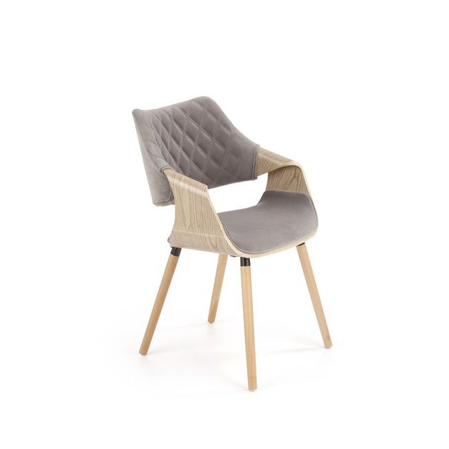 Jídelní židle K396, šedá/světlý dub