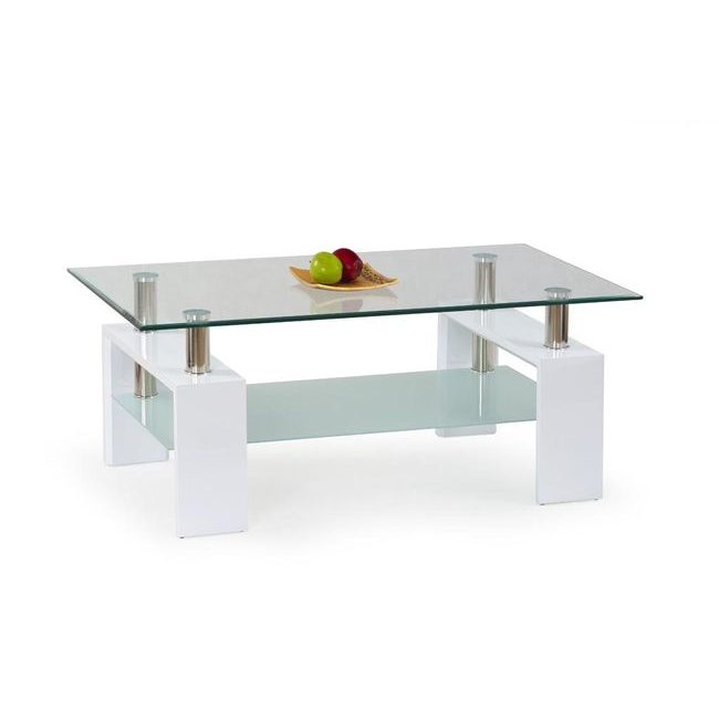 Konferenční stolek Diana H, sklo/bílý