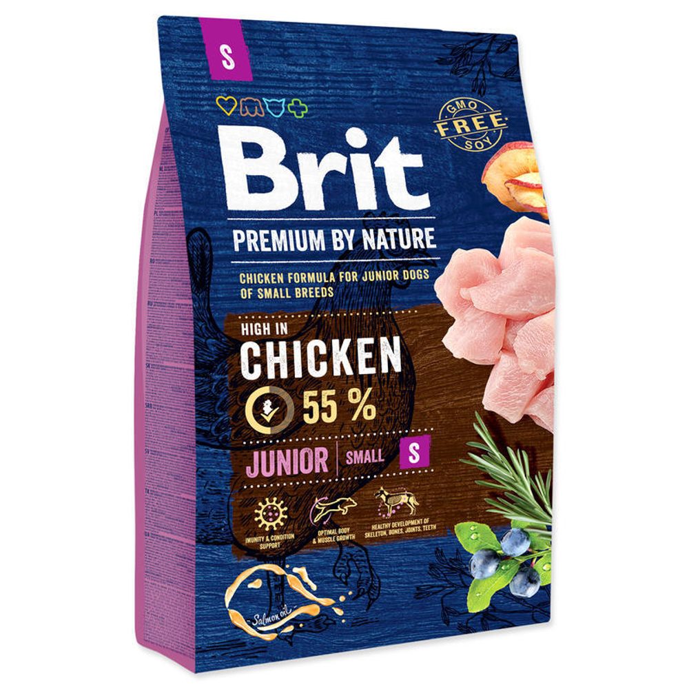 Expirace 17.6. 2026: Brit Premium by Nature Junior S 3 kg | Granule pro psy | P59676