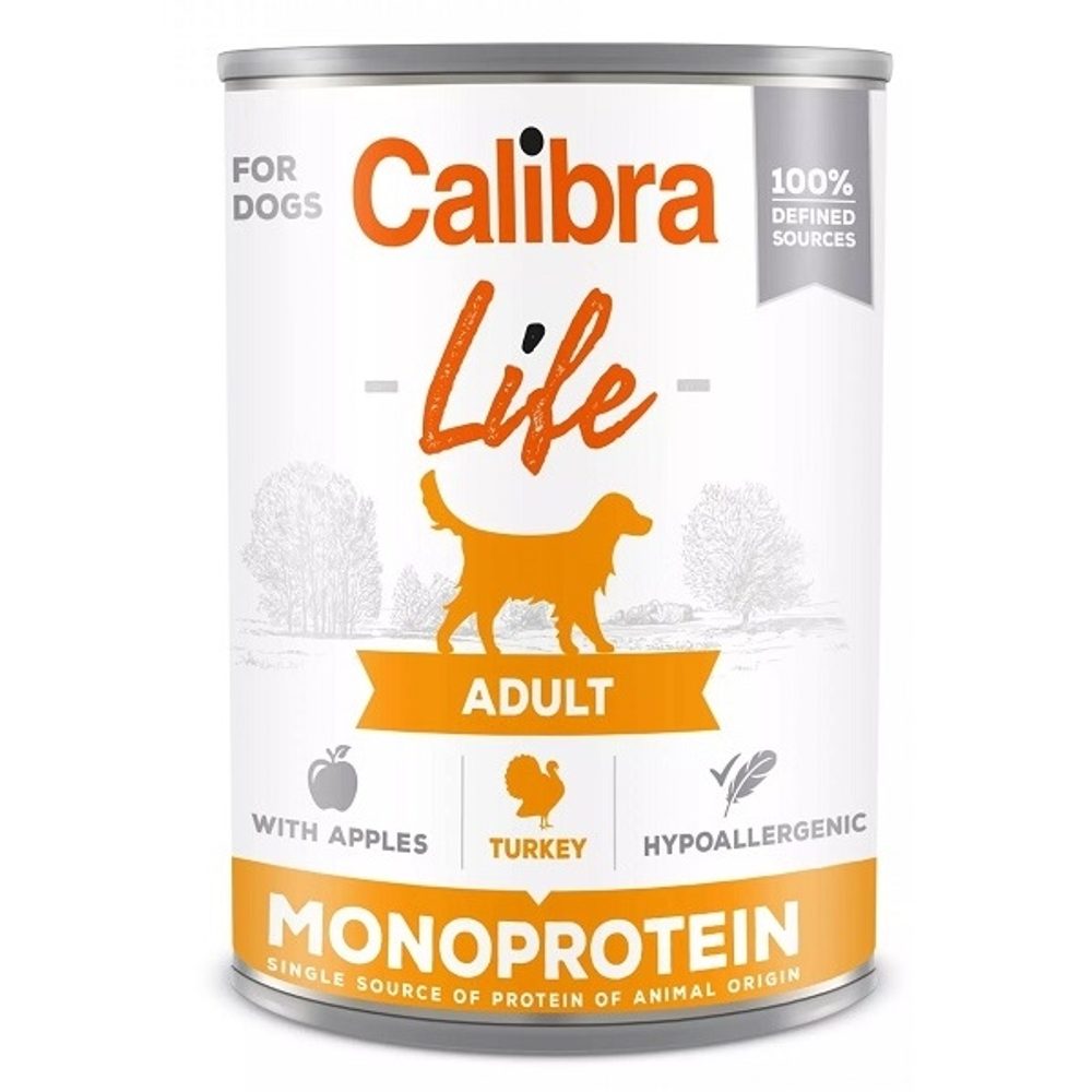 Calibra Dog Life konzerva Adult Turkey with Apples 400 g | Konzerva pro psy