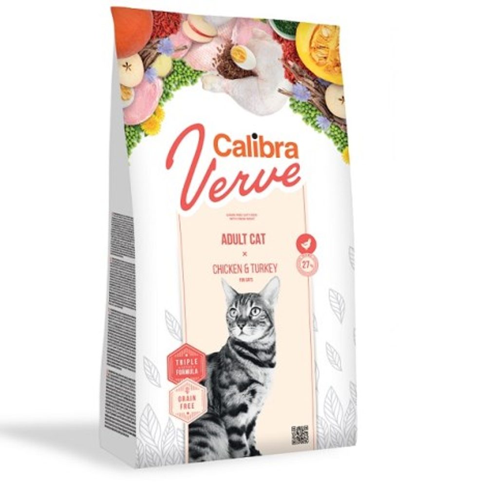 Expirace 17.2. 2026: Calibra Cat Verve GF Adult Chicken & Turkey 3,5 kg | Granule pro kočky