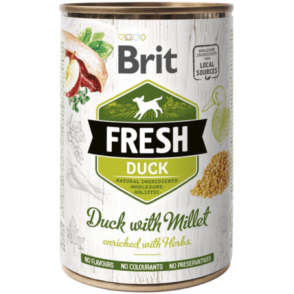 Brit Fresh Dog konzerva Duck with Millet 400 g | Konzerva pro psy