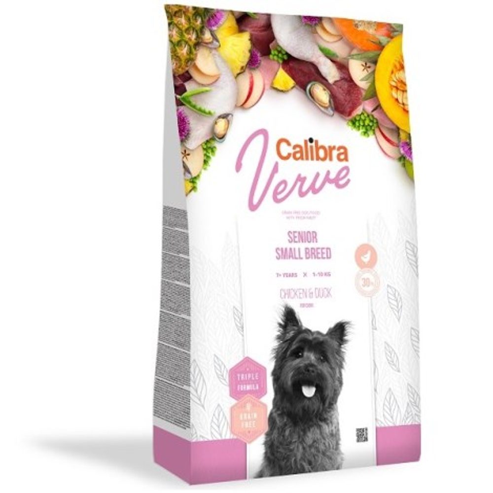 Termin ważności 17.9. 2026: Calibra Dog Verve GF Senior Small Chicken & Duck 1,2 kg | Sucha karma dla psów