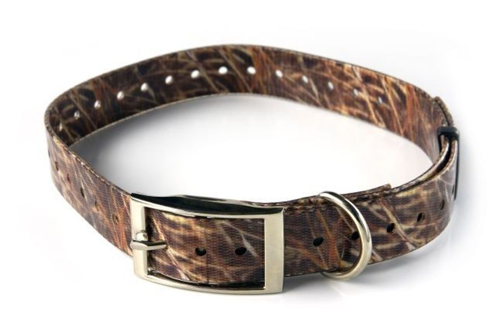 Plastový obojek hnědý maskáčový bez oka, 25 mm x 70 cm