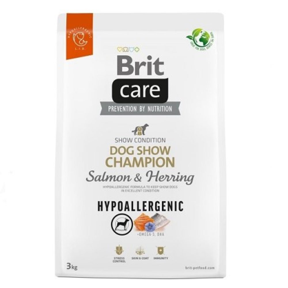 Brit Care Dog Hypoallergenic Dog Show Champion Salmon & Herring 3 kg | Granule pro psy
