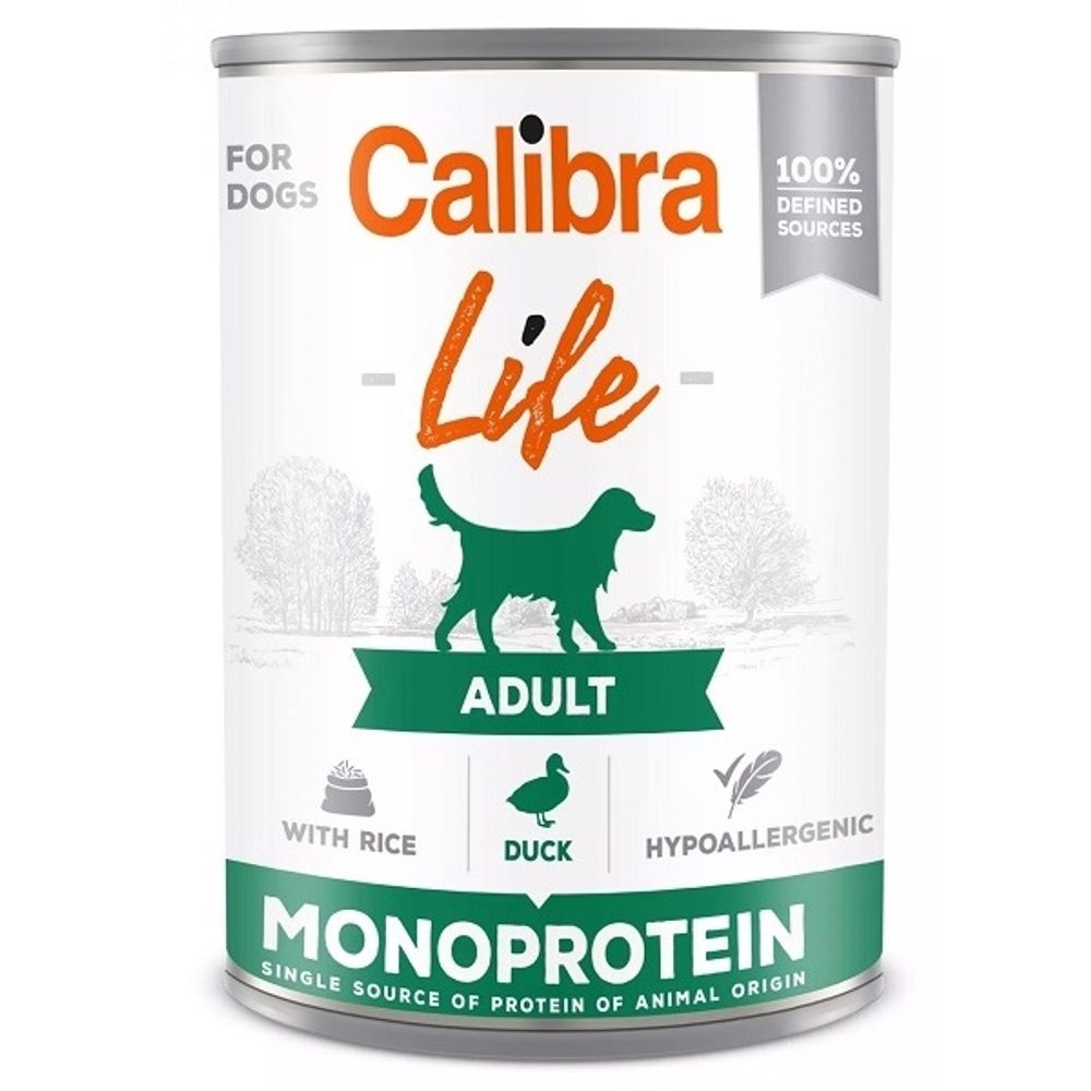 Calibra Dog Life konzerva Adult Duck with Rice 400 g | Konzerva pro psy
