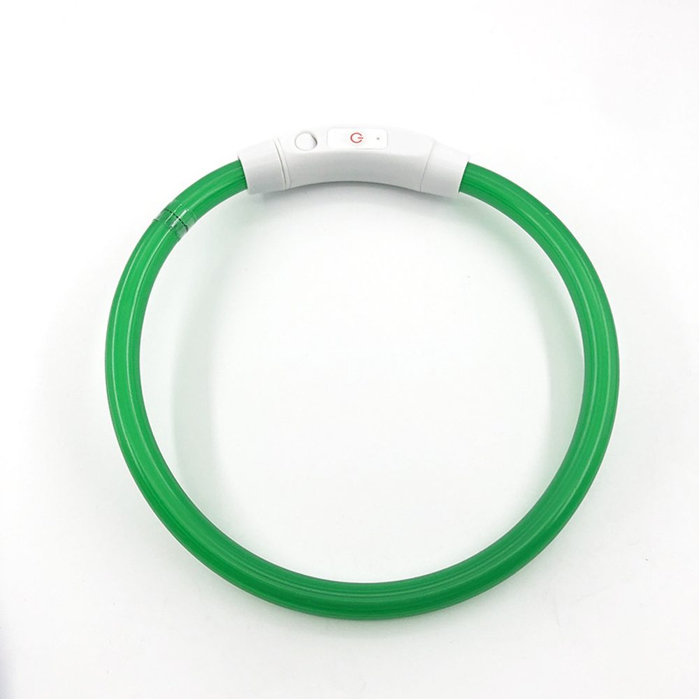 Reedog LED svítící obojek - zelená - M