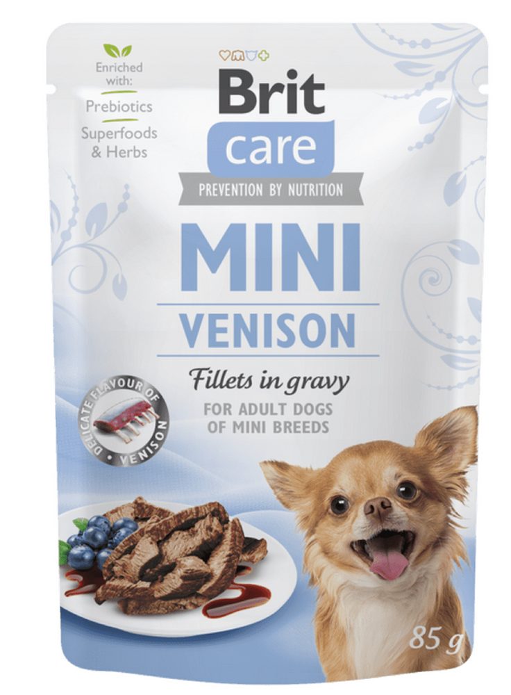 Brit Care Dog kapsička Mini Venison fillets in gravy 85 g | Kapsička pro psy