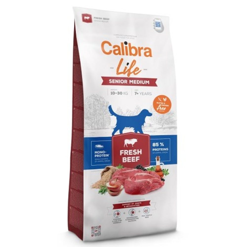 Exspirácia 28. 8. 2026: Calibra Dog Life Senior Medium Fresh Beef 12 kg | Granule pre psov