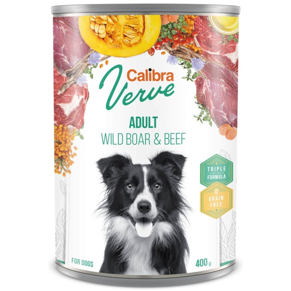 Calibra Dog Verve konzerva GF Adult Wild Boar & Beef 400 g | Konzerva pro psy