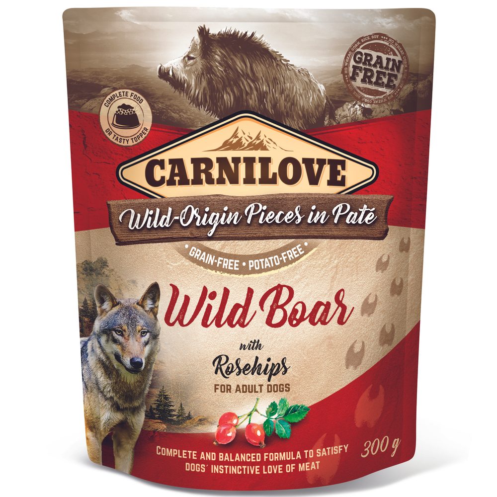 Carnilove Dog Pouch Paté Wild Boar with Rosehips 300 g | Kapsička pro psy