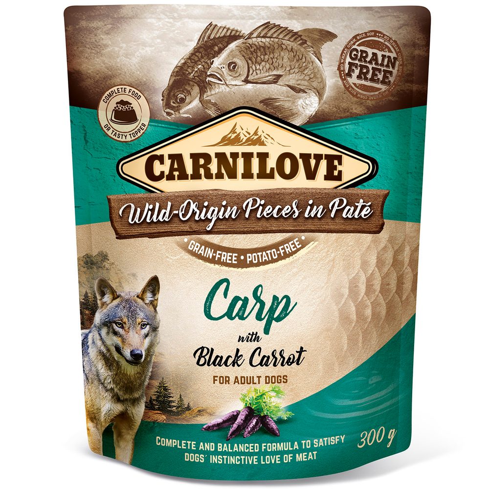 Carnilove Dog Pouch Paté Carp with Black Carrot 300 g | Kapsička pro psy
