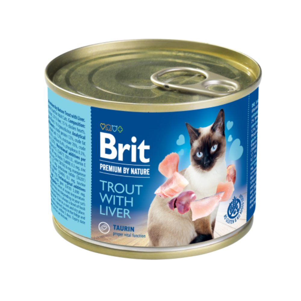 Brit Premium Cat by Nature konzerva Trout & Liver 200 g | Konzerva pro kočky