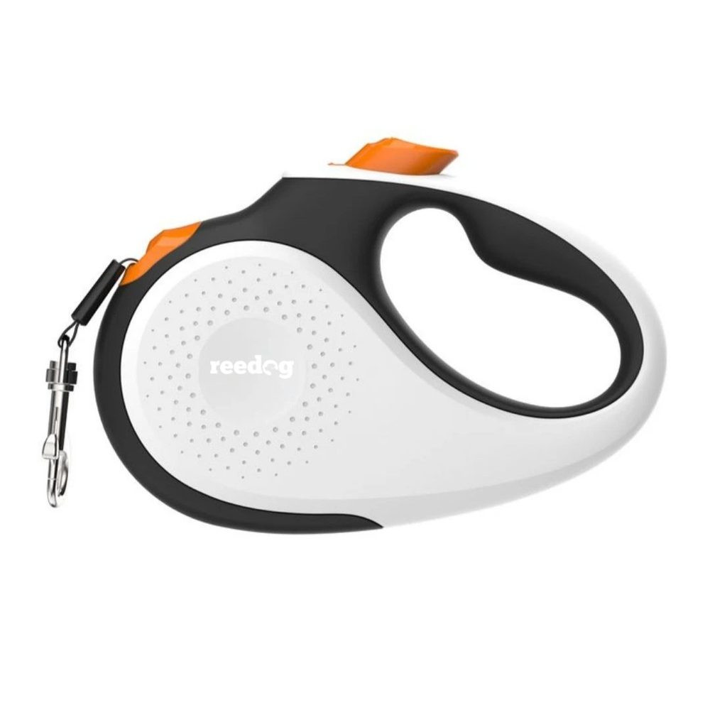 Reedog Senza Premium samonavíjecí vodítko L 50kg / 5m páska / bílé s oranžovou