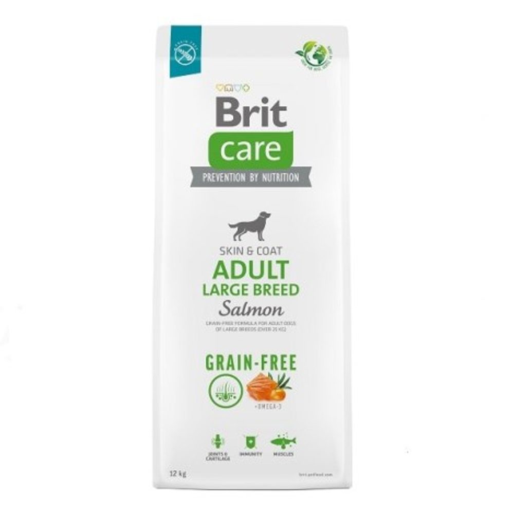 Expirace 27.7. 2026: Brit Care Dog Grain-free Adult Large Breed Salmon 12 kg | Granule pro psy | P59702