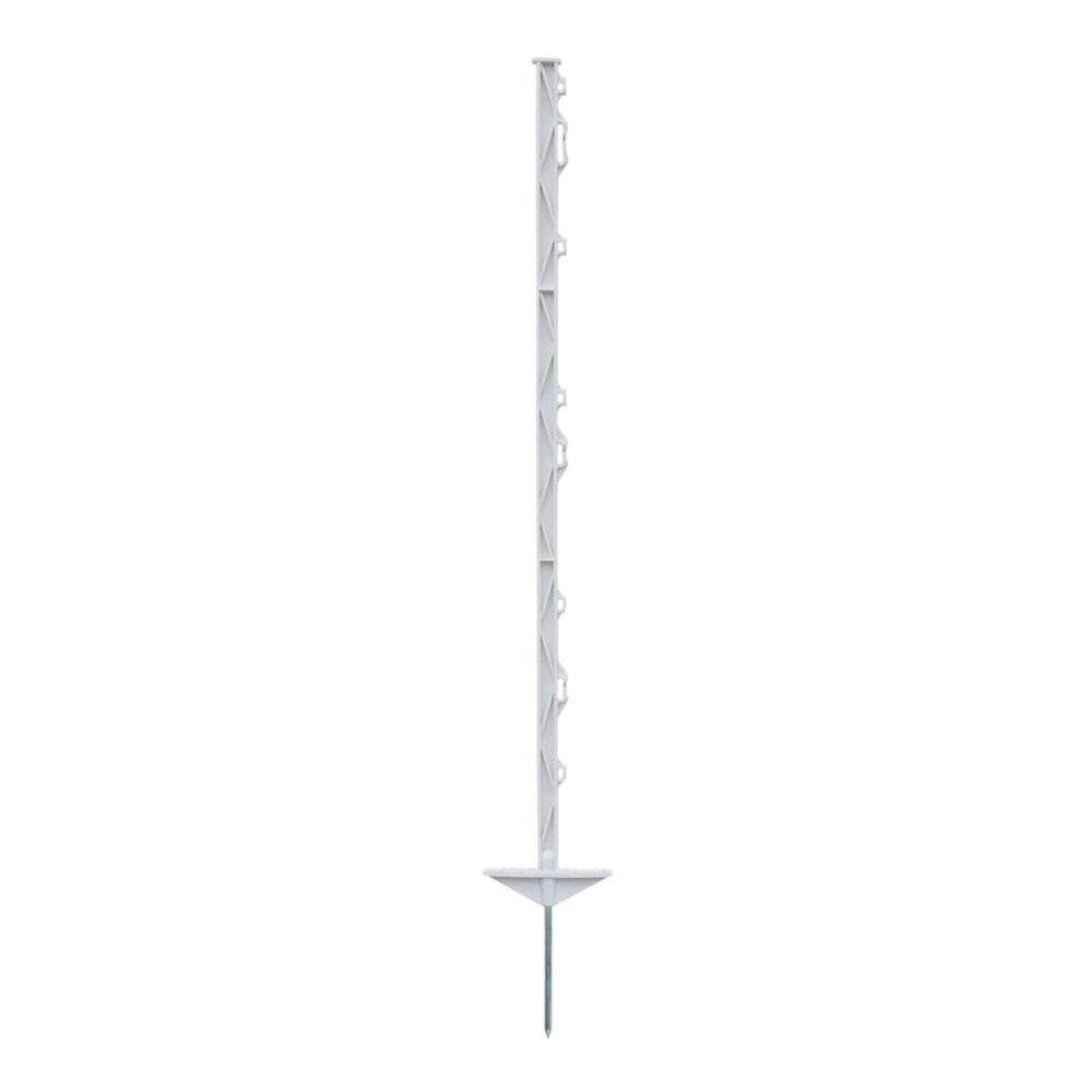 Sloupek plastový pro elektrický ohradník, délka 105 cm, 8 oček, bílý