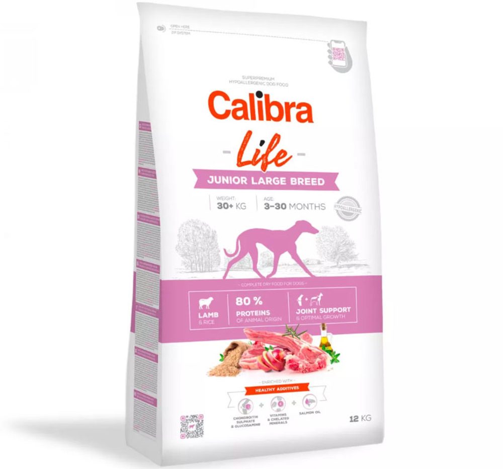 Expirace 30.5. 2026: Calibra Dog Life Junior Large Breed Lamb 12 kg | Granule pro psy