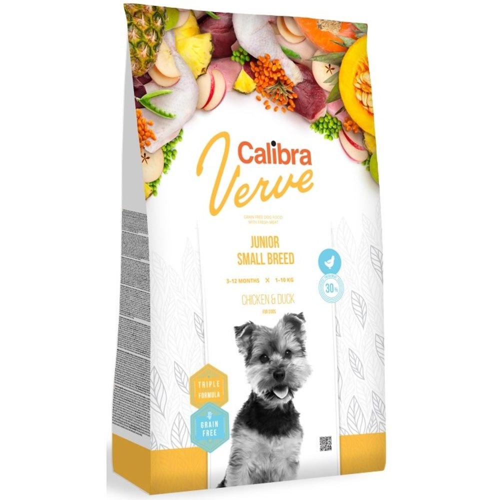 Expirace 7.4. 2026 Calibra Dog Verve GF Junior Small Chicken & Duck 1,2 kg | Granule pro psy