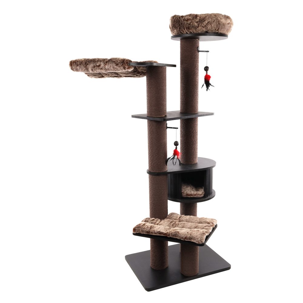 Flamingo Škrabací strom Raisa 3 Brown & Grey | Škrabadlo pro kočky
