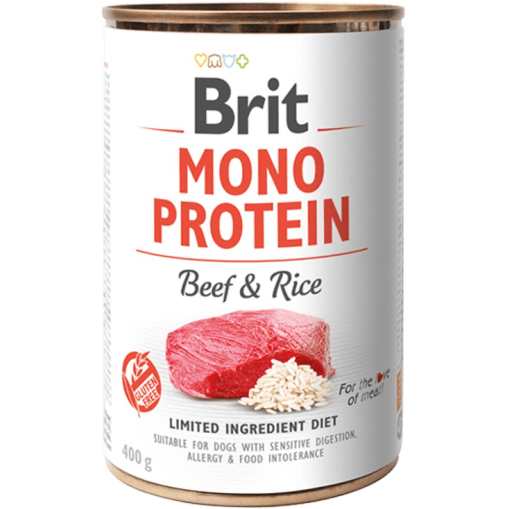 Brit konzerva Mono Protein Beef & Brown Rice 400 g | Konzerva pro psy
