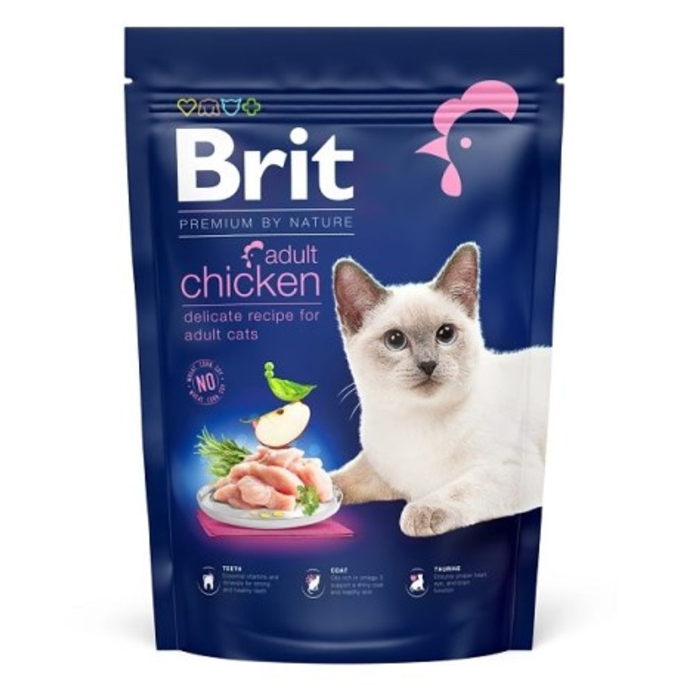 Expirace 2.5. 2026: Brit Premium Cat by Nature Adult Chicken 1,5 kg | Granule pro kočky
