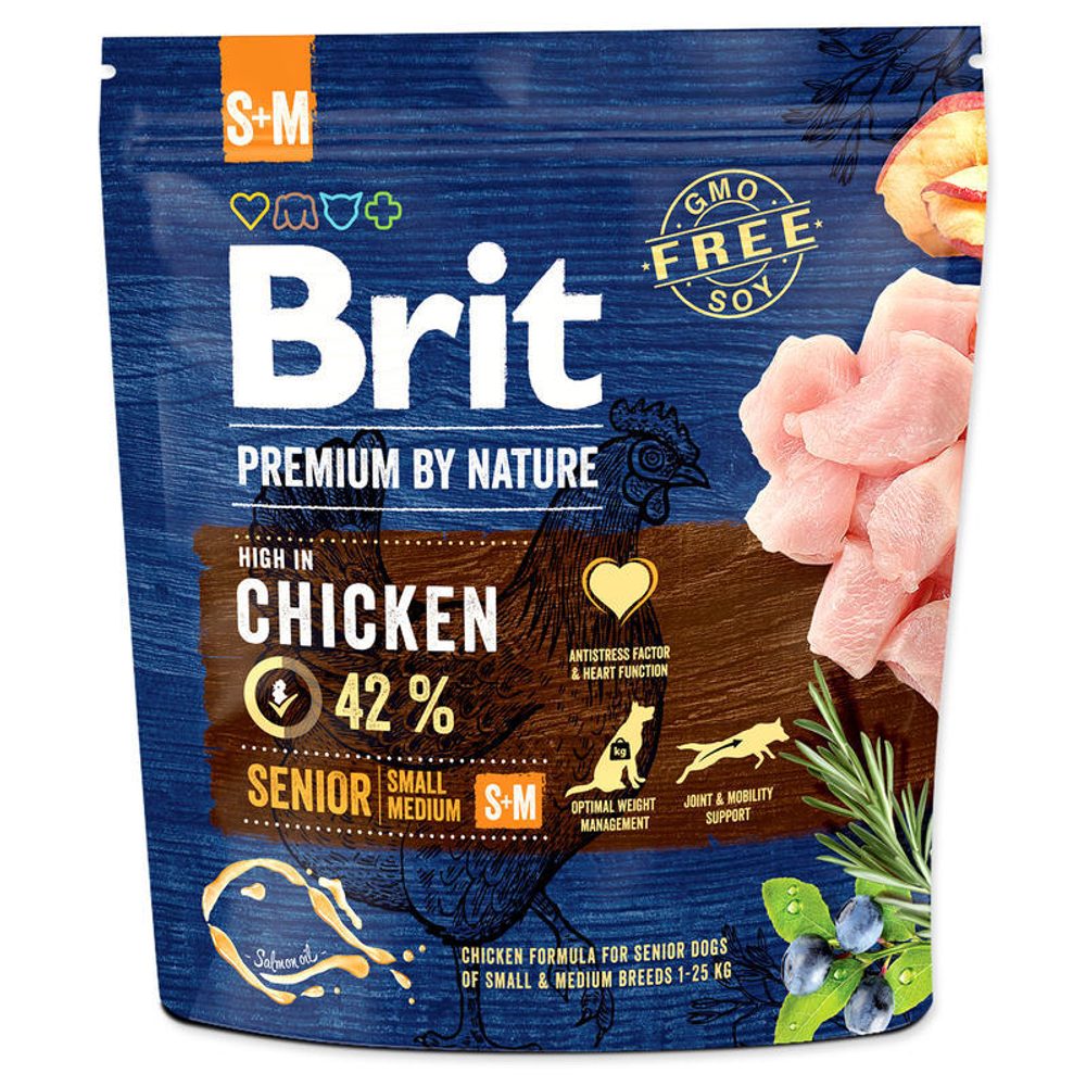 Expirace do 28.5. 2026: Brit Premium by Nature Senior S+M 1 kg | Granule pro psy