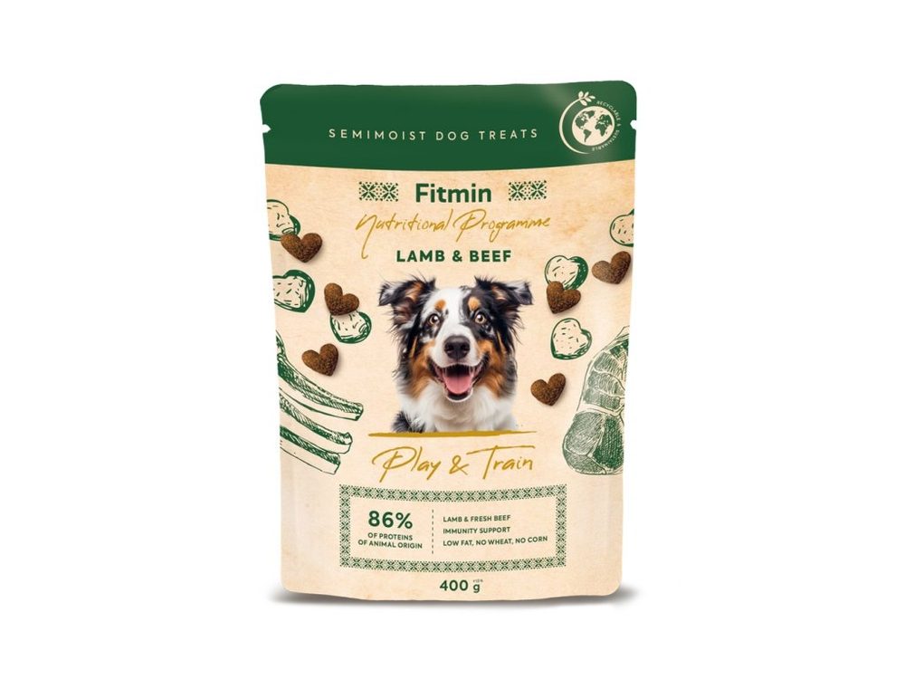 Fitmin dog NP Play and Train Lamb & Beef 400 g | Pamlsky pro psy
