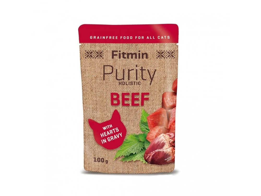 Fitmin Cat Purity kapsička Beef with hearts 100g | Kapsička pro kočky