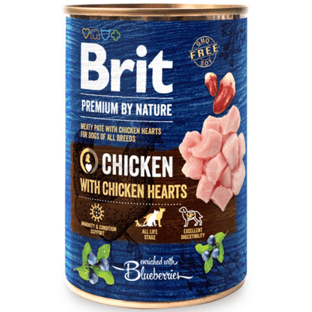 Brit konzerva Premium by Nature Chicken & Hearts 800 g | Konzerva pro psy